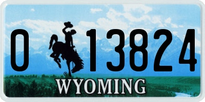WY license plate 013824
