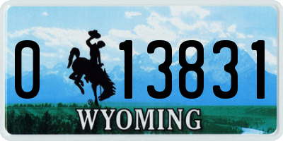 WY license plate 013831