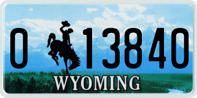 WY license plate 013840