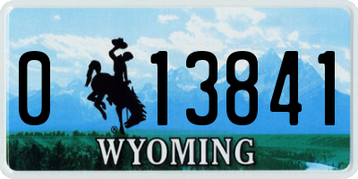 WY license plate 013841