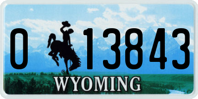 WY license plate 013843