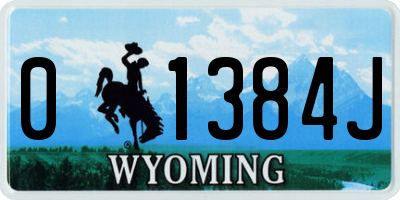 WY license plate 01384J