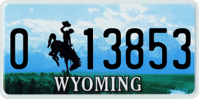 WY license plate 013853