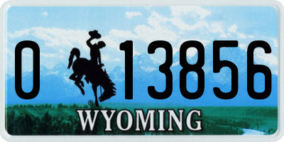 WY license plate 013856