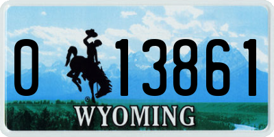 WY license plate 013861