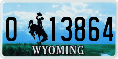 WY license plate 013864