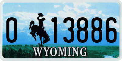 WY license plate 013886