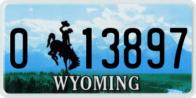 WY license plate 013897