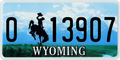 WY license plate 013907
