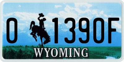 WY license plate 01390F