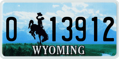 WY license plate 013912