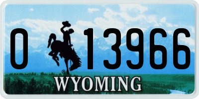 WY license plate 013966