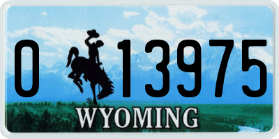 WY license plate 013975