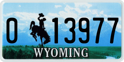 WY license plate 013977