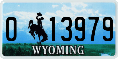 WY license plate 013979