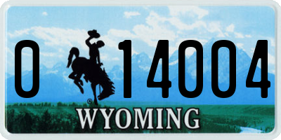 WY license plate 014004