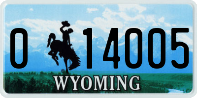 WY license plate 014005