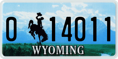 WY license plate 014011