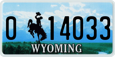 WY license plate 014033