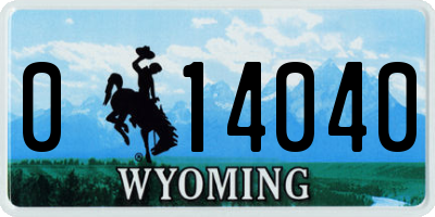 WY license plate 014040