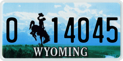 WY license plate 014045