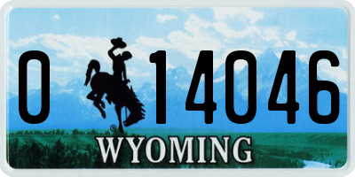 WY license plate 014046