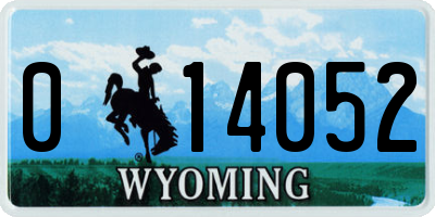 WY license plate 014052