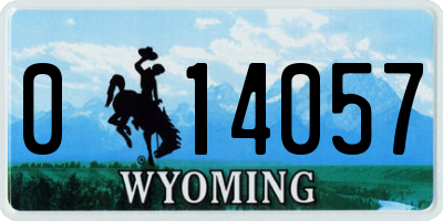 WY license plate 014057