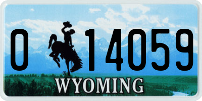 WY license plate 014059