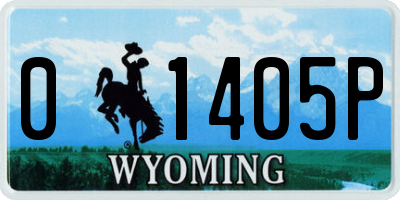 WY license plate 01405P