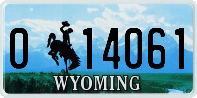 WY license plate 014061