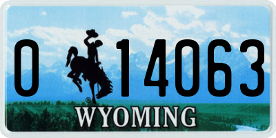 WY license plate 014063