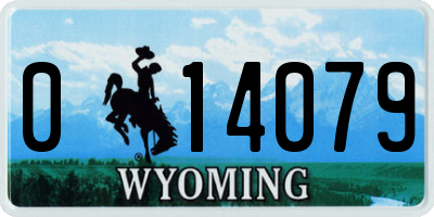 WY license plate 014079