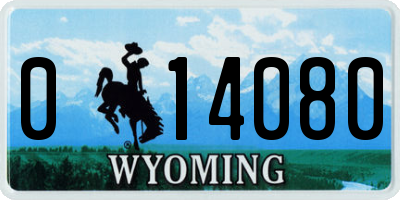 WY license plate 014080