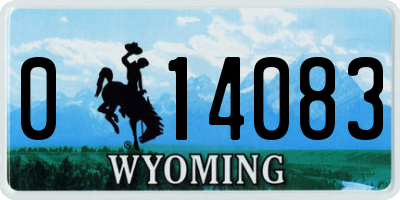 WY license plate 014083