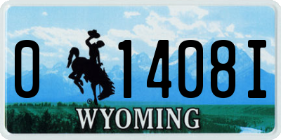 WY license plate 01408I