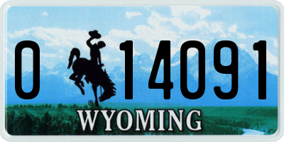 WY license plate 014091