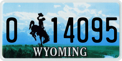 WY license plate 014095