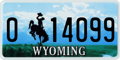 WY license plate 014099