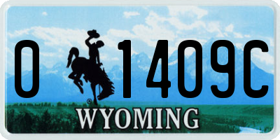 WY license plate 01409C