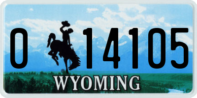 WY license plate 014105