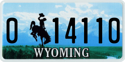 WY license plate 014110