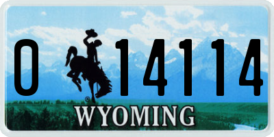 WY license plate 014114