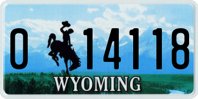 WY license plate 014118