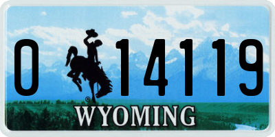 WY license plate 014119