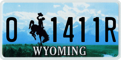 WY license plate 01411R