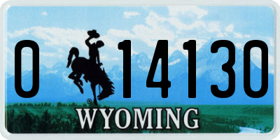 WY license plate 014130