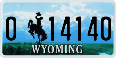 WY license plate 014140