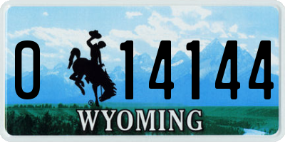 WY license plate 014144