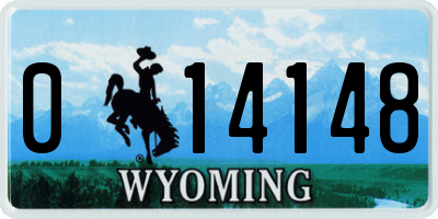 WY license plate 014148